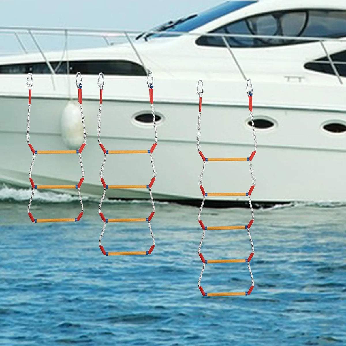 Escada corda para barco, escada de escalada ao ar livre, dobrável e dobrável, para caiaque e pesca