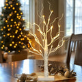 Árvore de bétula iluminada, árvore de natal com 24 LED, peça central de mesa luz de árvore artificial para casa, escritório, quarto, casamento