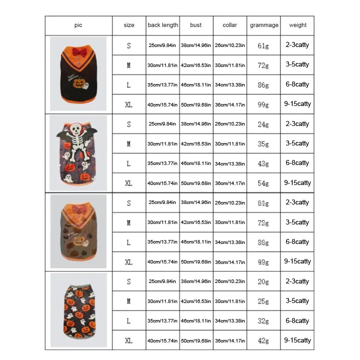 Fantasia de Halloween para Pets: Colete Divertido com Estampa de Abóbora e Morcego para Cães Pequenos - Roupa de Halloween para Pets