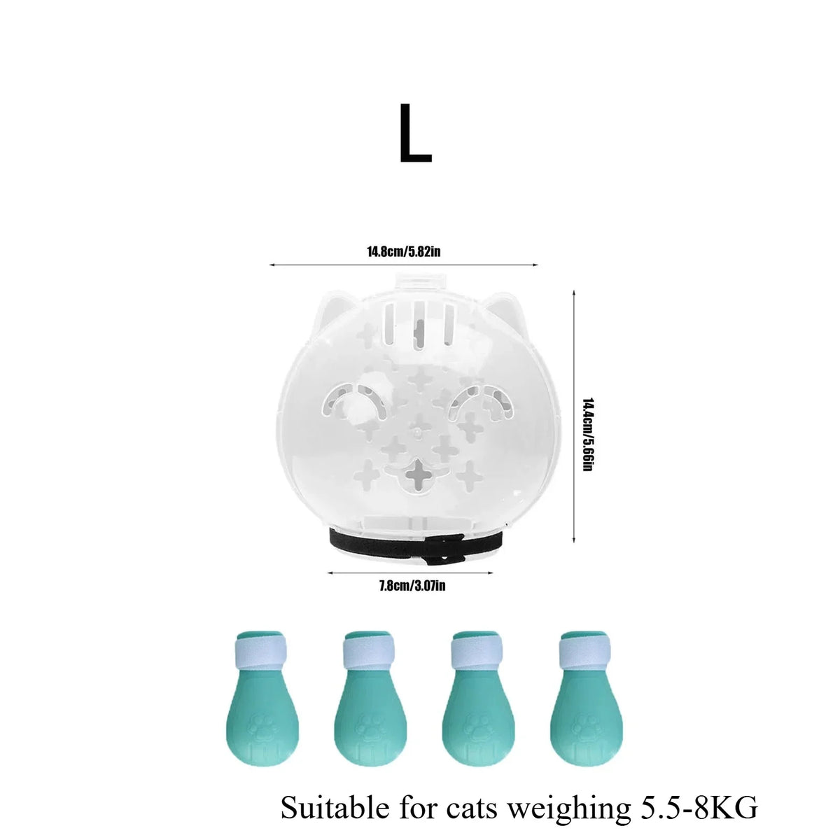 1 Conjunto de Capuz Protetor para Gatos, Acessório de Higiene para Animais de Estimação, Anti-Mordida, Anti-Lambida, Respirável, com 4 Protetores de Patas de Silicone Kasa & Pet