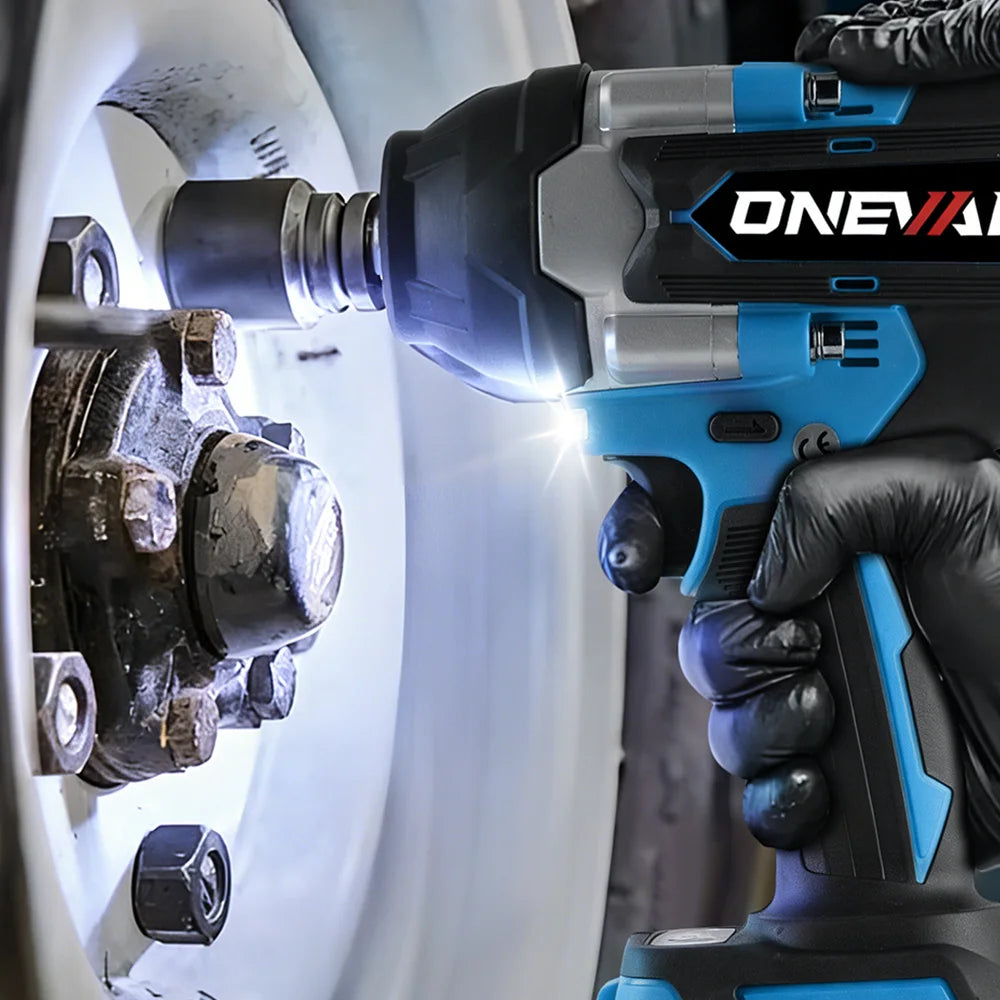 Onevan 1800n.m chave elétrica sem escova 1/2 polegada chave de impacto sem fio chave de fenda ferramenta reparo do carro para makita 18v bateria pino