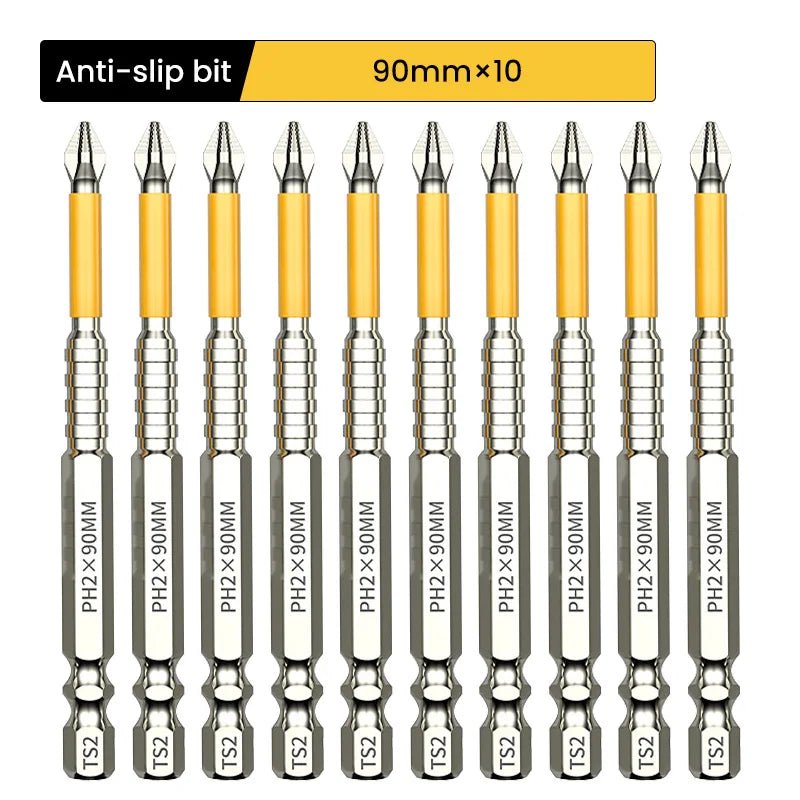 Brocas Longas de Aço Liga Antiderrapantes PH2, Ponta Magnética para Chave de Fenda, Broca de Impacto para Madeira 25/50/65/70/90/150mm - Kasa & Pet