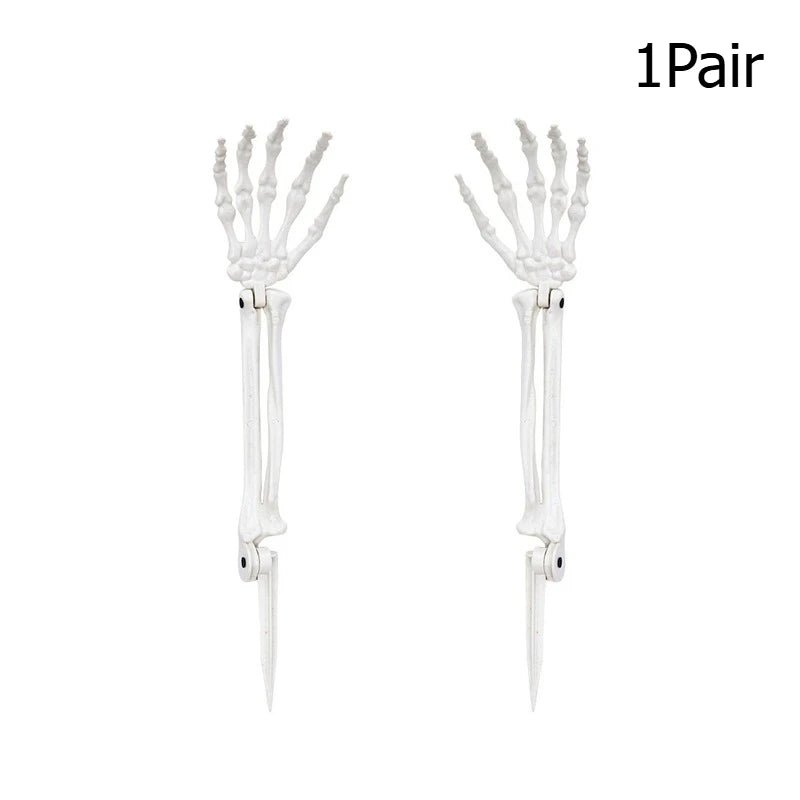 Decoração de Braços de Esqueleto para Halloween, Mãos de Esqueleto Realistas para Decoração de Jardim e Cemitério, Estacas de Esqueleto para Festa ao Ar Livre - Kasa & Pet