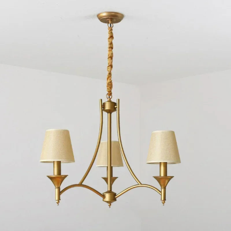 Vintage sala de estar iluminação casa pingente e14 cinza verde tecido abajur cobre ferro luz pingente iluminação do quarto interior