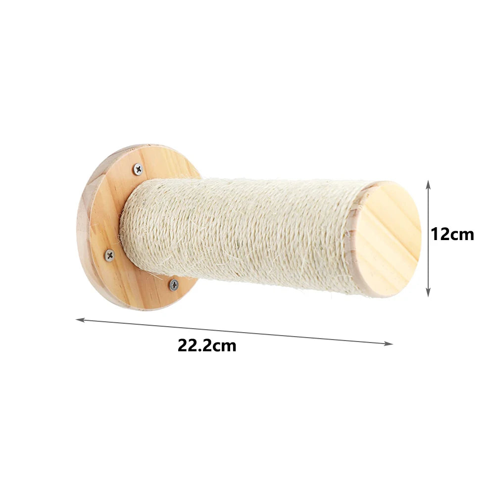 1pcCat Coçar Escalada Post Wall-montado Cat Hammock Bed Pet Móveis Kitten Wall Shelf Set Cat Perch Madeira Cat Tree House