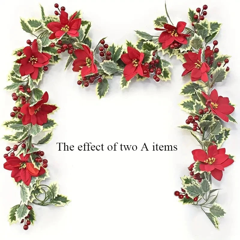 Guirlanda de Natal artificial - perfeita para atmosfera festiva - ideal para Natal, aniversário, casamento, aniversário, decoração de arco de parede