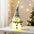 Boneco de neve de pelúcia com luzes de Natal, decoração de mesa de Natal, para uso interno, artigos para festas de Natal, presente.