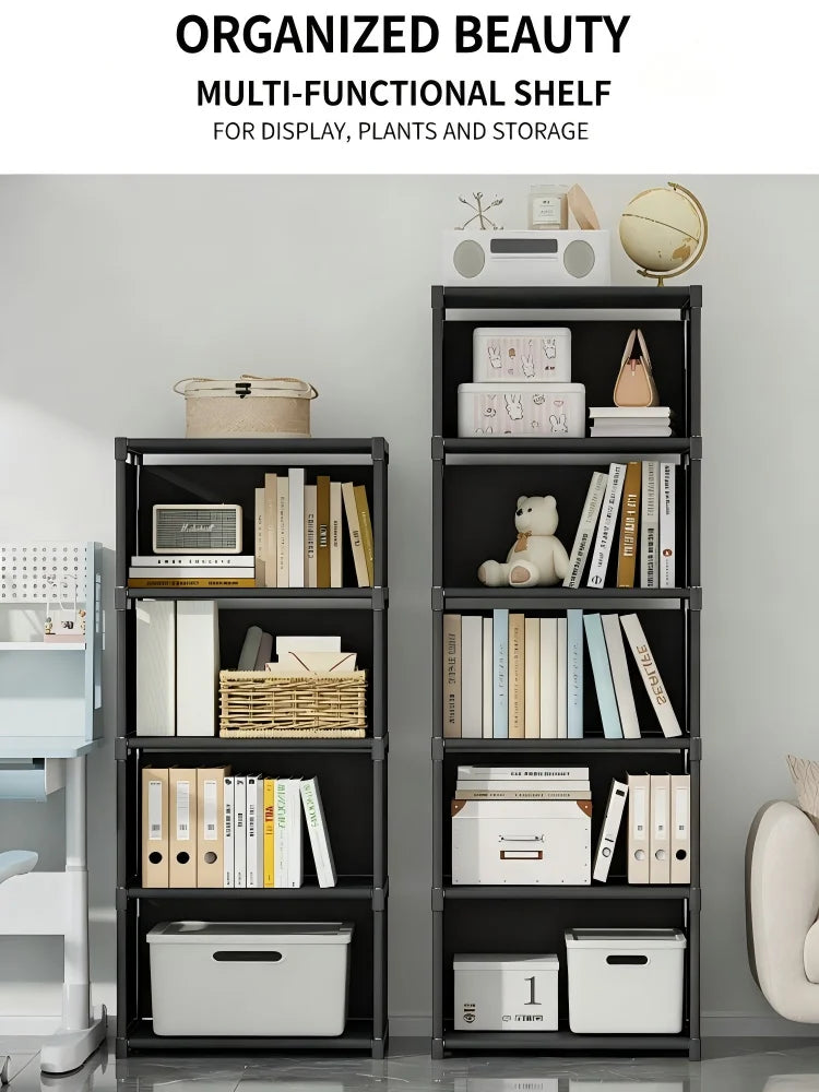 Estante de Livros Multicamadas de Fácil Montagem, Prateleira de Armazenamento para Sala de Estar, Quarto e Estudo, Ideal para Livros, Brinquedos e Diversos