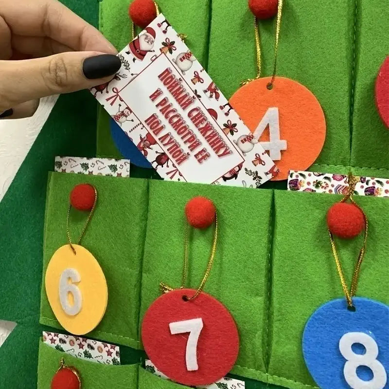 Calendário de Contagem Regressiva para Decoração de Árvore de Natal, Calendário de Advento Reutilizável DIY para Pendurar, Decoração de Festa de Natal e de Casa