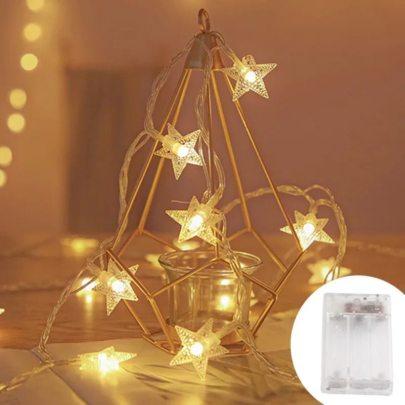 Led estrela luzes de fadas ao ar livre luzes corrente guirlanda lâmpada luzes da corda festa casa casamento terraço jardim decoração natal - Kasa & Pet