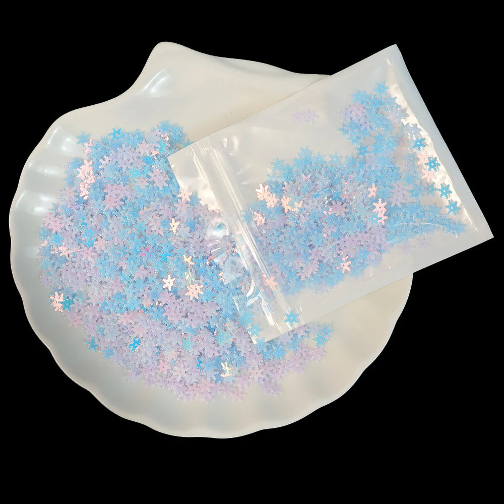 20g 8mm Glitter Flocos de Neve de Natal Lantejoulas Confete Neve Artificial Enfeites Decoração de Natal para Casa Natal 2026