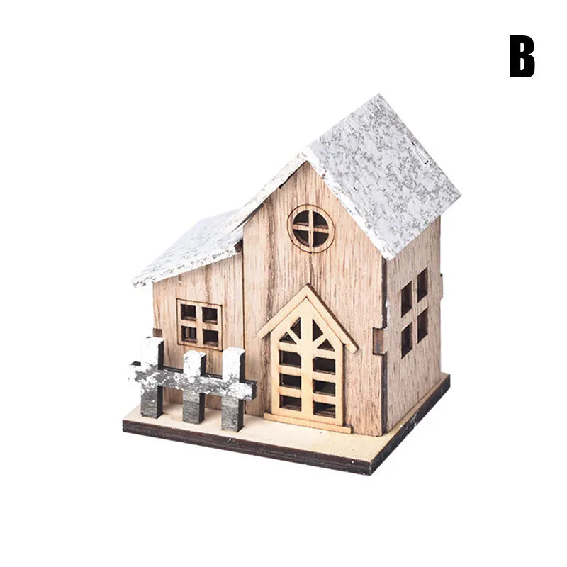 Natal LED luz casa de madeira luminosa decorações de Natal presente infantil