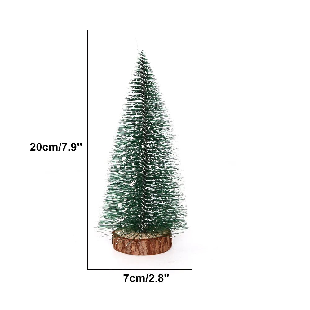 Decoração de natal artificial mini árvore ornamentos em miniatura cedro neve pinho decoração mesa escritório em casa 2024 presentes paisagem natal - Kasa & Pet