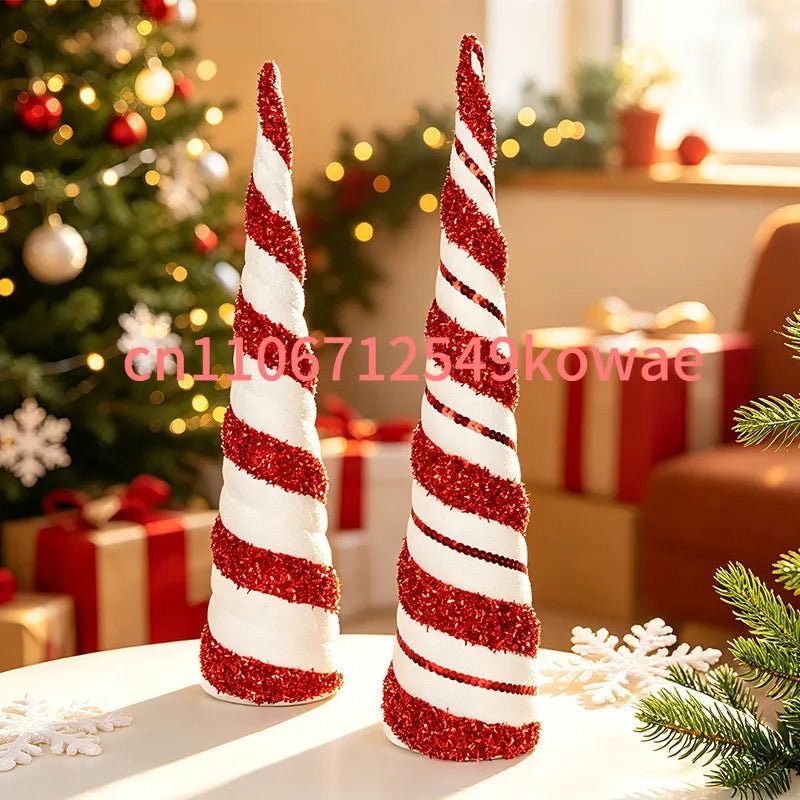Decorações de Natal: Torre de Árvore Cônica, Decoração de Mesa em Plástico em Forma de V, Decoração de Vitrine para Cafeteria - Kasa & Pet