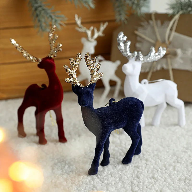 Enfeites de rena de Natal Decoração de atmosfera de Natal Decoração de casa