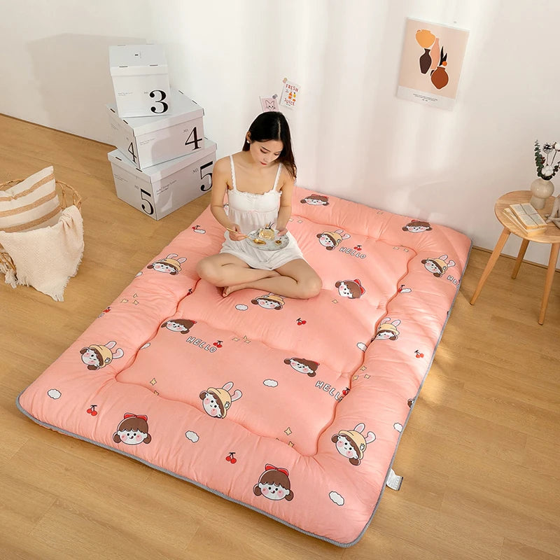 Colchão Tatami Espesso Estilo Japonês, Tapete de Chão Macio, Almofada Dobrável para Descanso em Casa, Acessório para Quarto