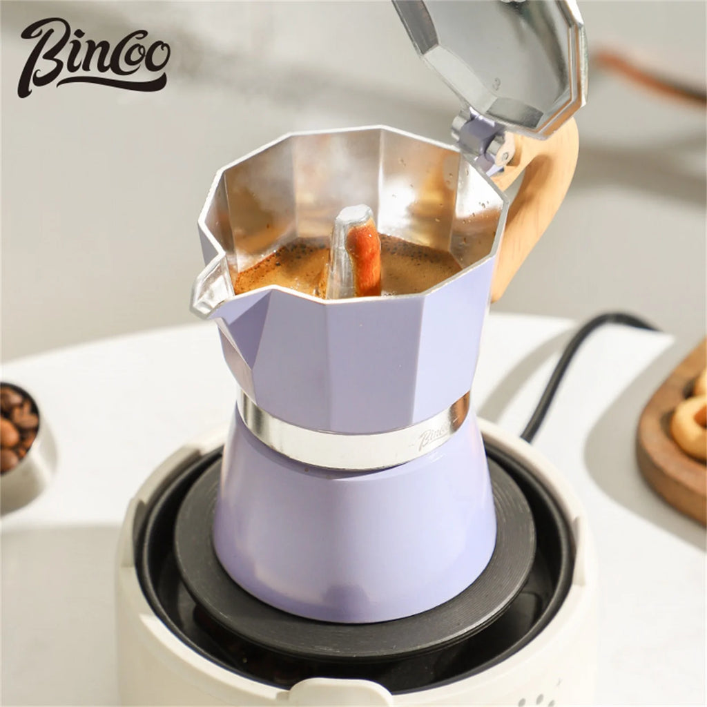 Bincoo cafeteira moka clássica italiana, máquina de café expresso, extração manual, cafeteira barista, utensílio de café
