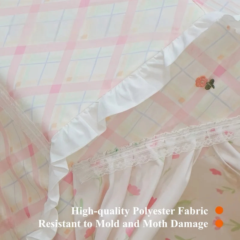 Casa para Gatos Floral Fofa com Tenda, Cama Semi-Fechada Removível e Lavável para Gatos/Cães