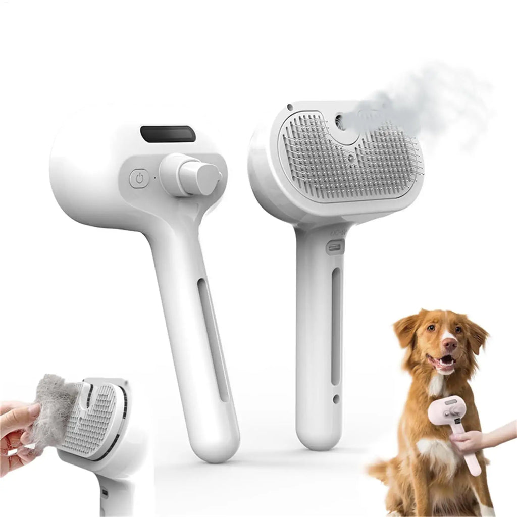 Removedor de pelos de animais de estimação spray aliciamento pente gatos cães flutuante remoção de pelos escova de limpeza a vapor desmatting água névoa umidificador pente