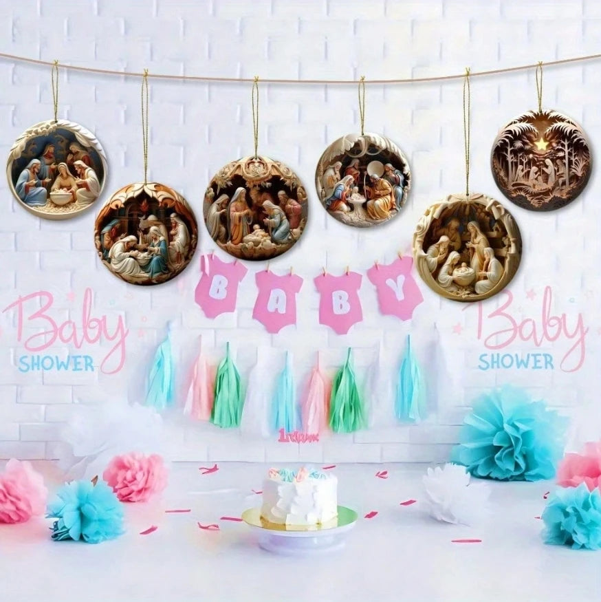 Conjunto de decoração de presépio de madeira de 12 peças – perfeito para casa, decoração de férias, presentes de feriado