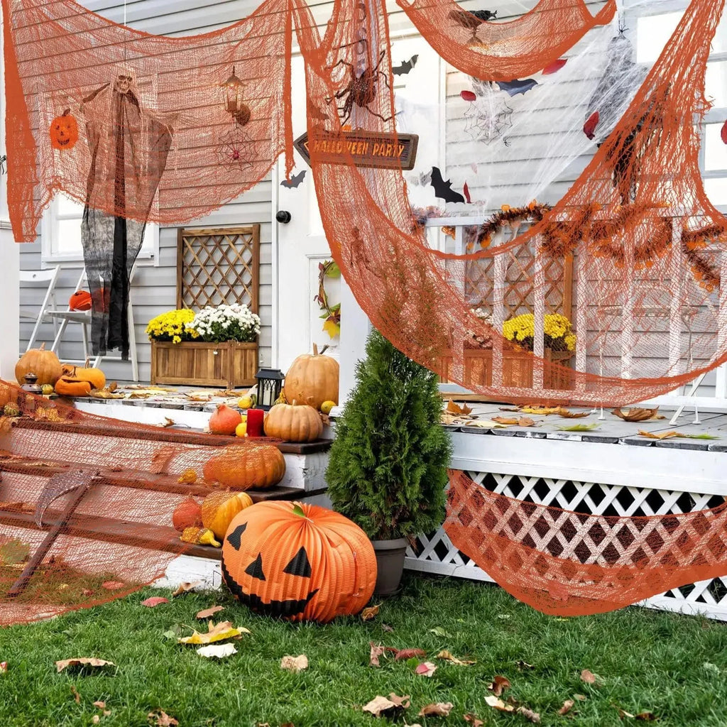 76x183cm decorações de halloween preto assustador gaze pano janela mesa porta net assustador fantasia vestido festa casa assombrada decoração da parede