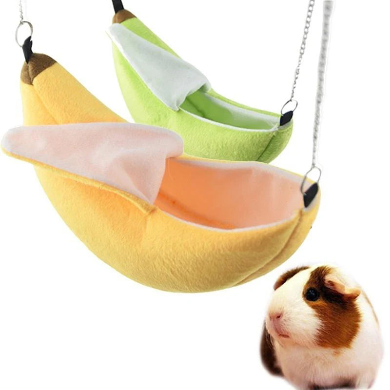 Hamster algodão ninho forma de banana casa rede beliche casa brinquedos gaiola para açúcar planador hamster pequeno animal pássaro suprimentos para animais de estimação