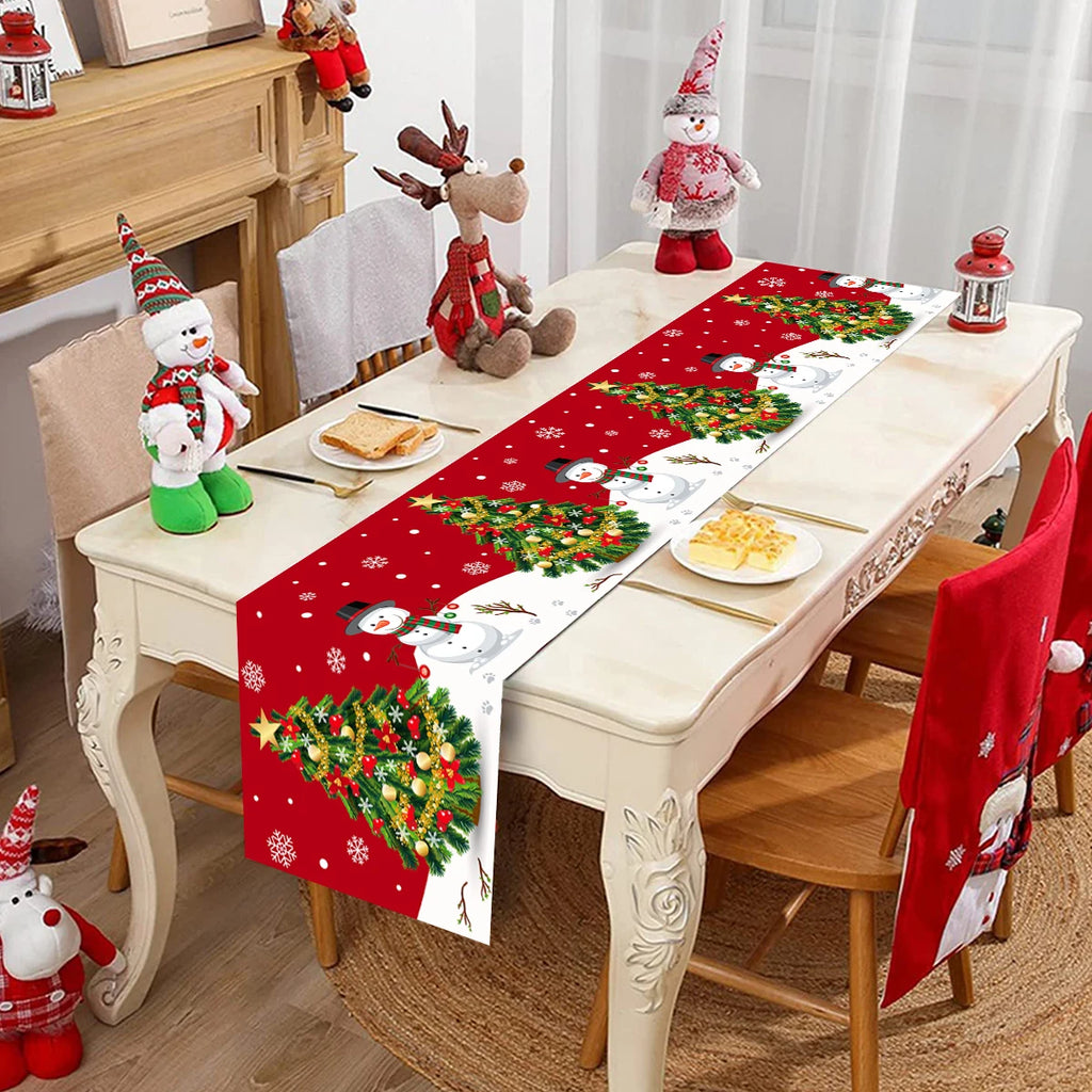 Natal papai noel corredor de mesa navidad natal noel árvore boneco de neve bandeira de mesa feliz natal decoração para casa 2025 ano novo 2026