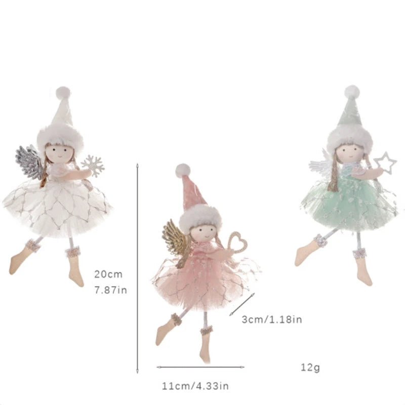 Ano novo 2024 natal anjo bonecas árvore de natal pingente ornamentos navidad 2022 decoração de natal para casa presentes natal noel deco