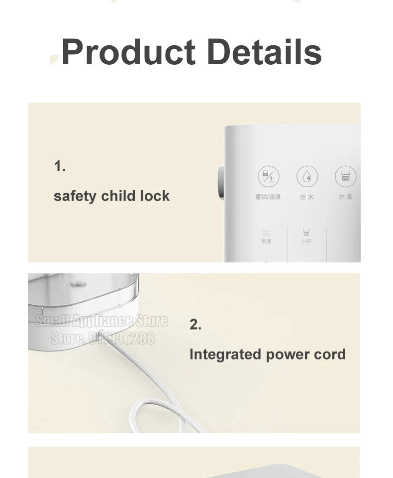 Jmeye dispensador de água de calor instantâneo portátil casa escritório chá fabricante dois métodos enchimento água aquecedor desktop purificador água