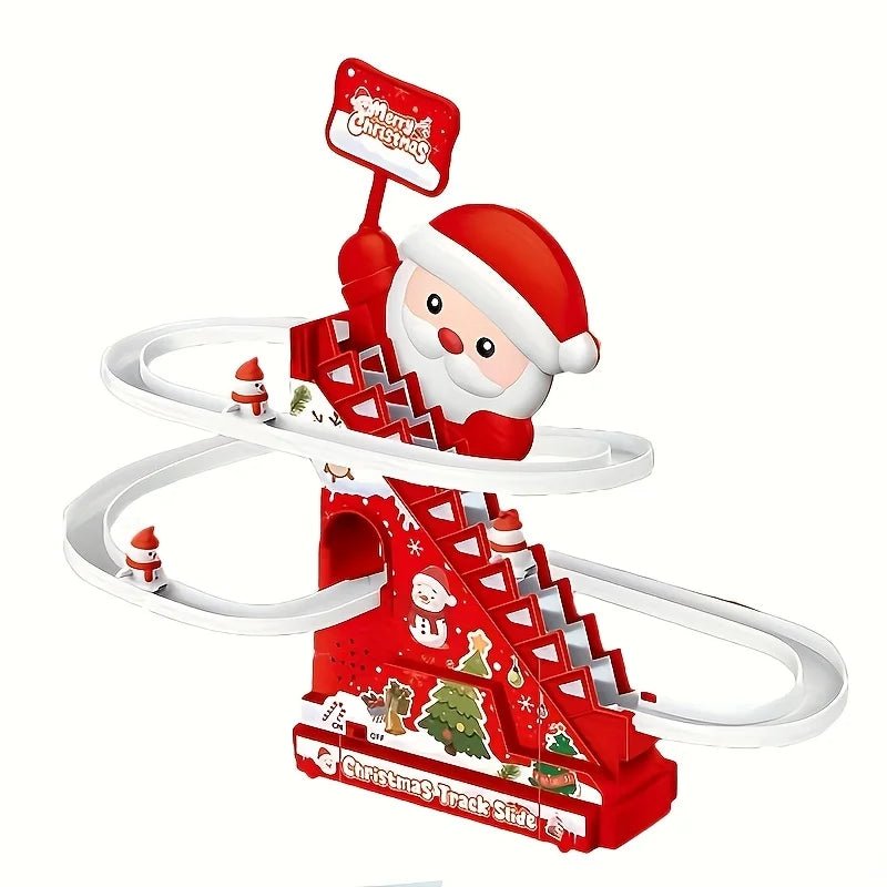 Escadas, escorregadores, brinquedos de Papai Noel, decorações de Natal, o melhor presente para crianças durante o Natal