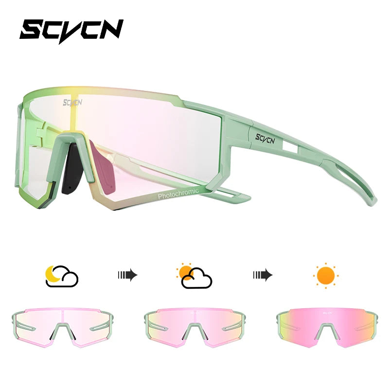 SCVCN Outdoor Cycling Sunglasses Men's MTB Bike Glasses Sports Mountain Climbing Fishing Women's Bicycle Cycling UV400 Goggles