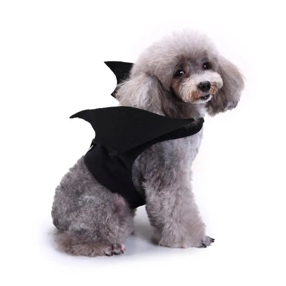 -Disfraz de animal de estimação de Halloween - Fantasia de arnês de asas de morcego pretas fofas para gatos e cães, cosplay de festa de Halloween, suprimentos para animais de estimação
