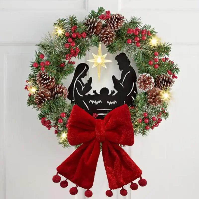 Laço Decorativo Minimalista para Árvore de Natal: Decoração para Festas, Janelas e Portas