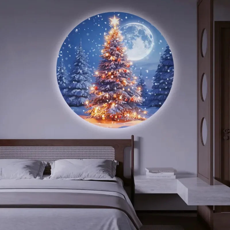 Projetor de Luz LED de Natal 3/6/10 peças com Padrões de Projeção - Luz Noturna Ajustável com Papai Noel e Árvore de Natal para Decoração de Natal