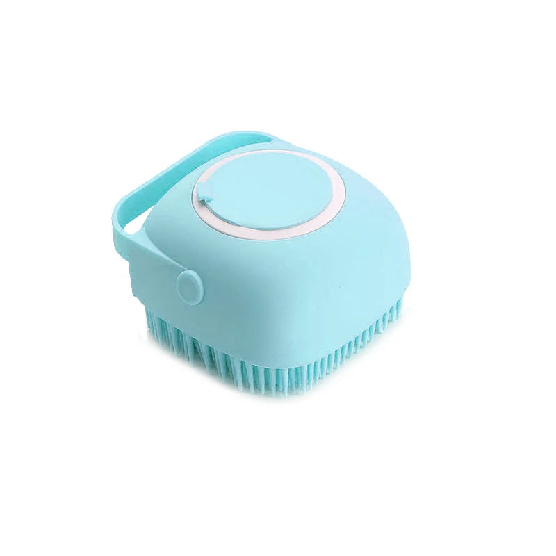 Escova de banho para animais de estimação, massageador de silicone macio, gel de banho, ferramentas limpas, pente, limpeza de cães e gatos, suprimentos de limpeza