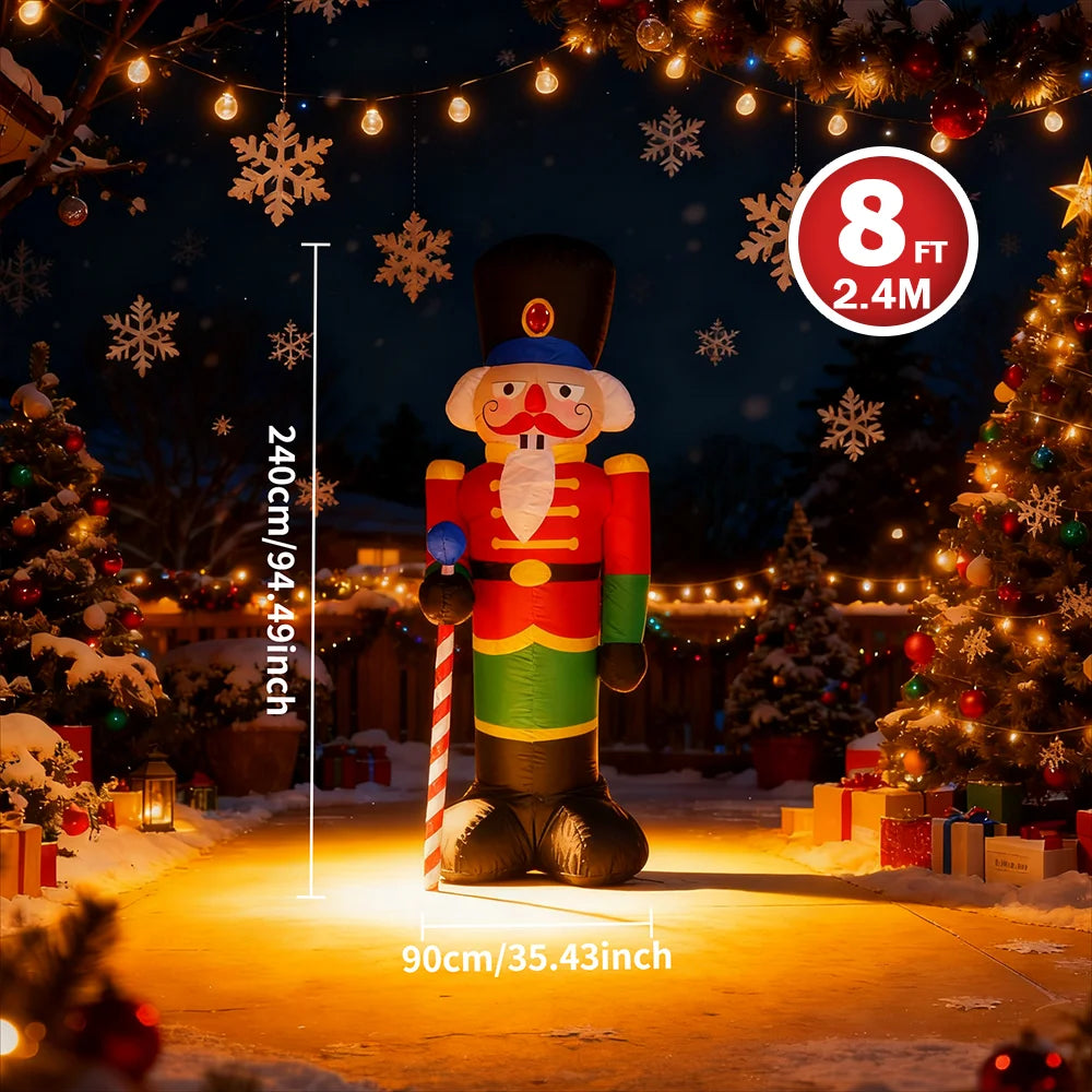 Decorações infláveis de natal-ramo boneco de neve, papai noel, homem de gengibre, saco de presente boneco de neve luz led decorações de gramado
