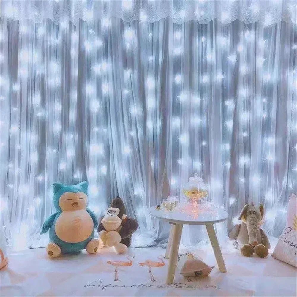 Luzes de fadas de natal guirlanda de casamento ao ar livre 8 modo led usb cortina luz corda festa decoração do feriado jardim luz navidad