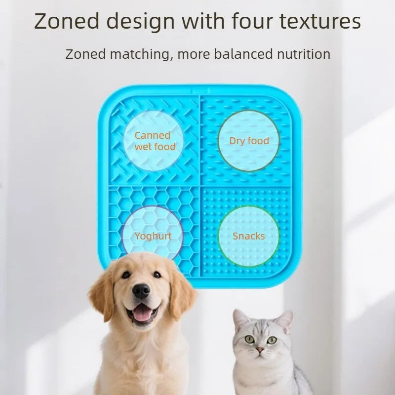 Tapete de Lamber para Cães e Gatos, Bandeja Antiderrapante Redutora de Ansiedade, Almofada de Alimentação para Alívio da Ansiedade e Distração durante o Banho e Higiene