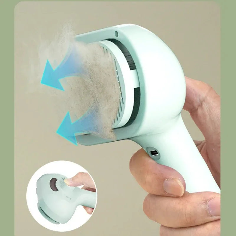 Escova de limpeza para cães, spray de vapor limpo para animais de estimação, escova de vapor exclusiva para cães, escova de limpeza de luxo