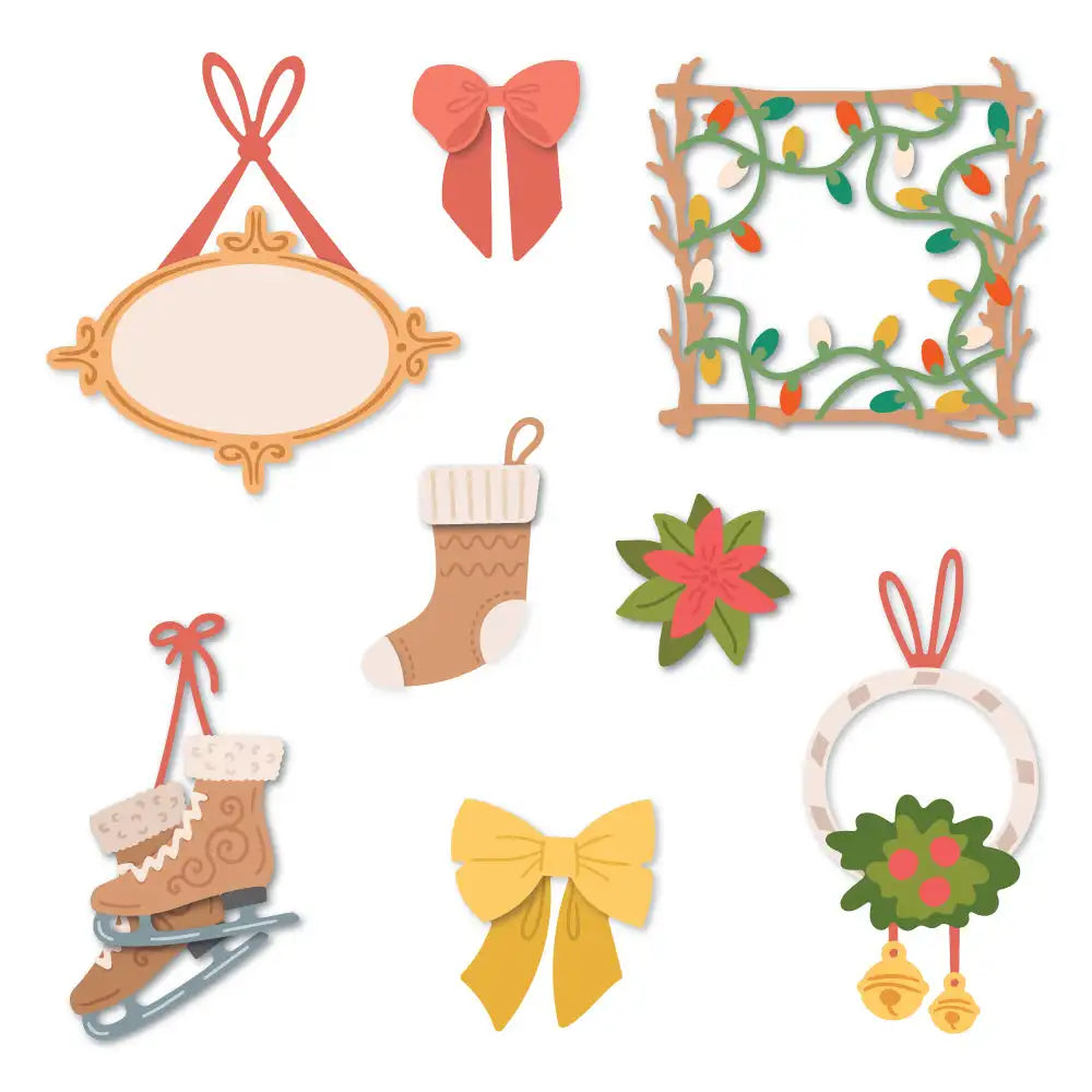 Natal 2025 galeria parede feriado corte de metal dados para diy decoração scrapbook papel cartão de presente álbum gravação artesanato