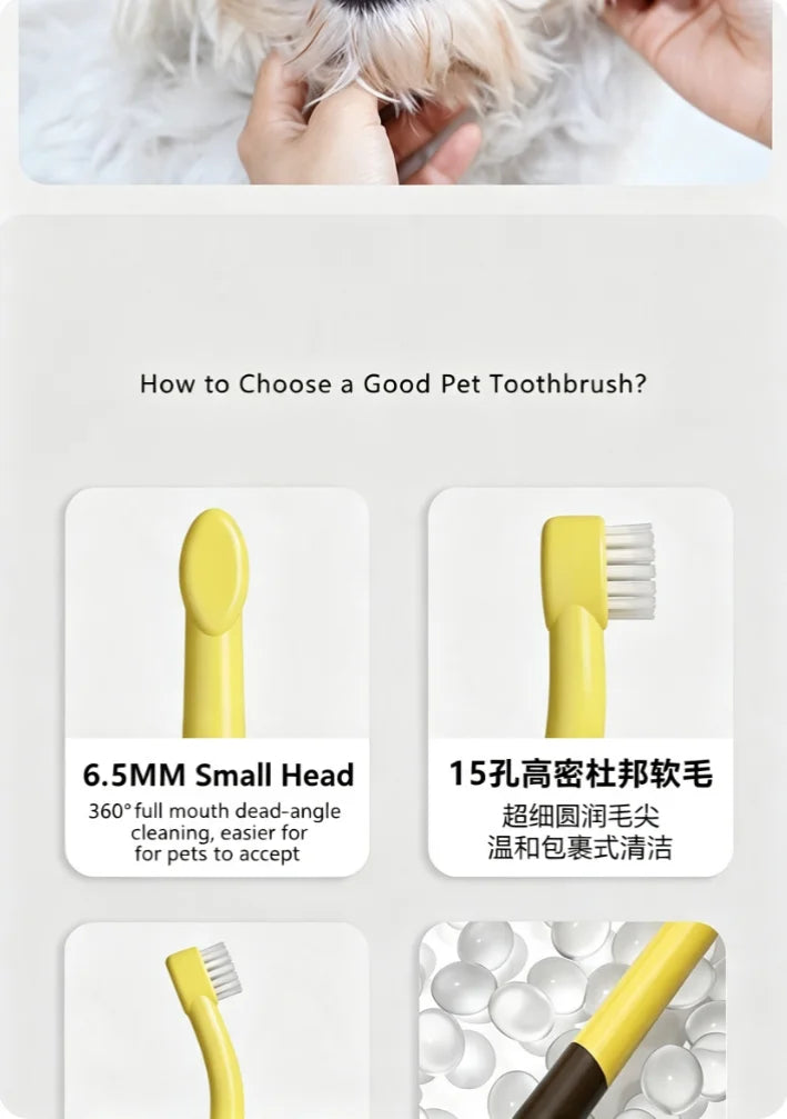 Escova de Dentes para Animais de Estimação, Escova de Dentes Plástica para Cães, Remoção de Tártaro, Limpeza Bucal, Cuidados com Animais de Estimação, Limpeza Bucal para Gatos