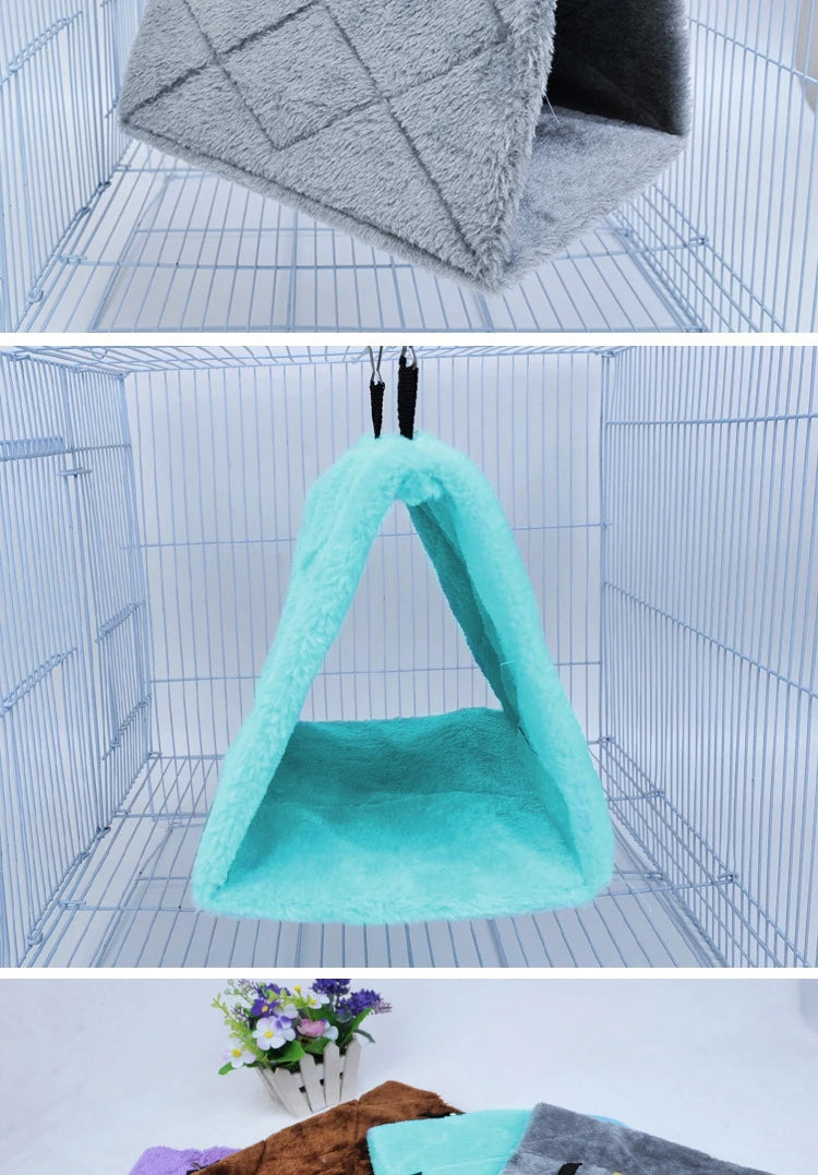 Inverno pet pássaro papagaio gaiolas quente pelúcia rede cabana tenda cama pendurado caverna para dormir e incubação acessórios de pássaros