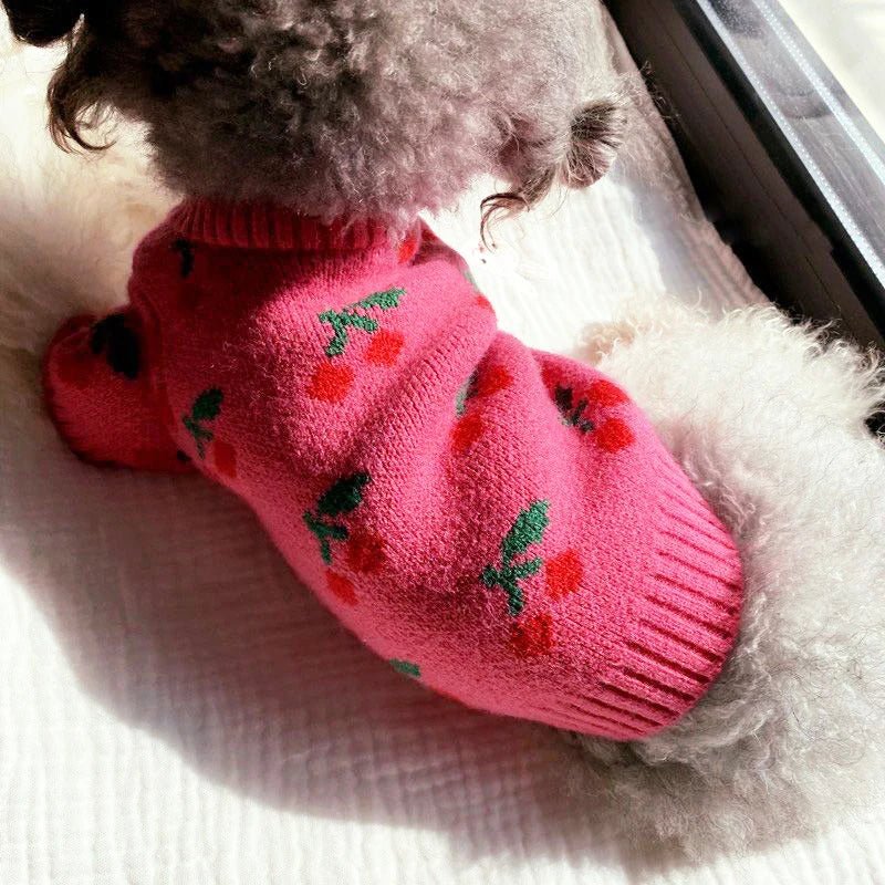 Roupas de luxo para cães e meninas, pulôver de malha chihuahua bichon, suéter doce, roupa de cachorro, jaqueta quente de inverno para animais de estimação