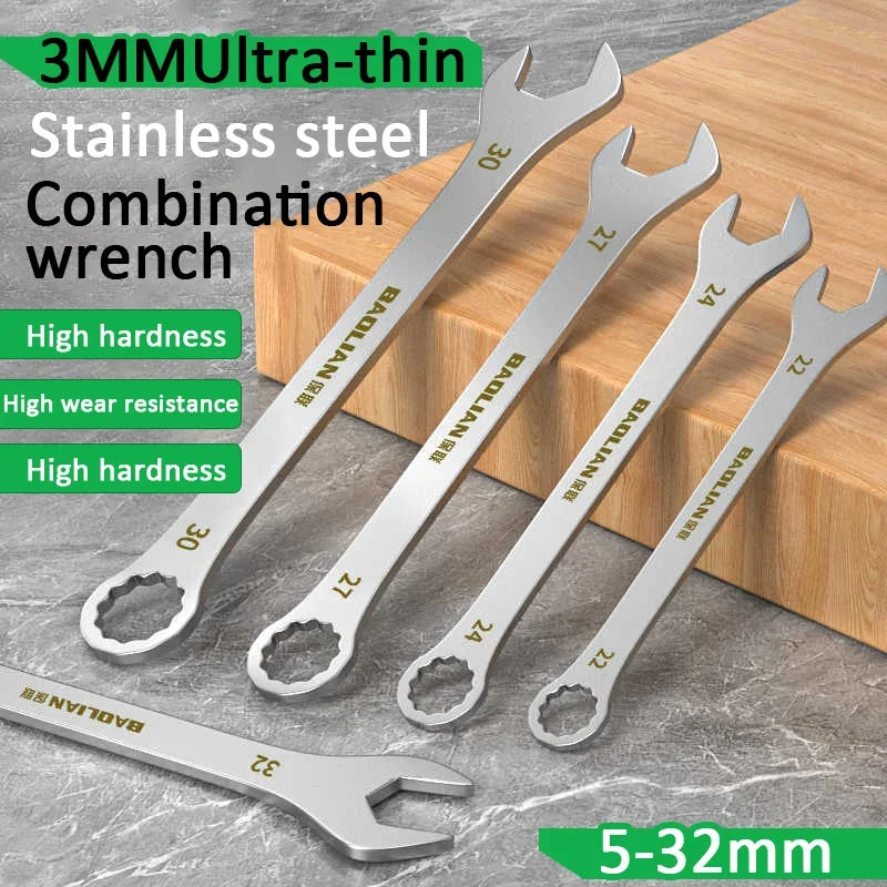 Chave de extremidade aberta fina 5-32mm chave de catraca multi-função dupla extremidade fixa chave aberta bicicleta motocicleta ferramentas de reparo de carro