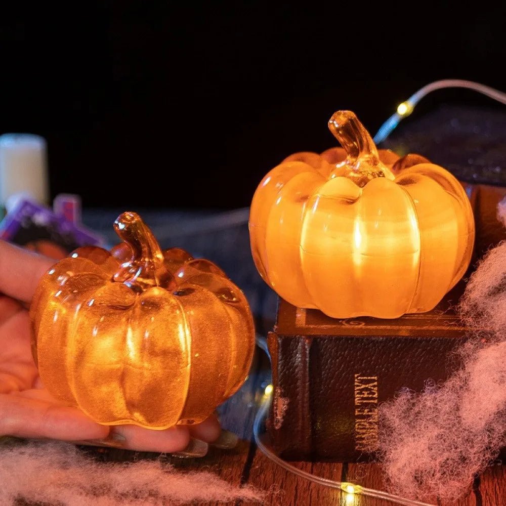 Halloween abóbora decoração luz led iluminado alimentado por bateria vestir-se adereços ornamento luzes de abóbora para festa interior ou exterior - Kasa & Pet