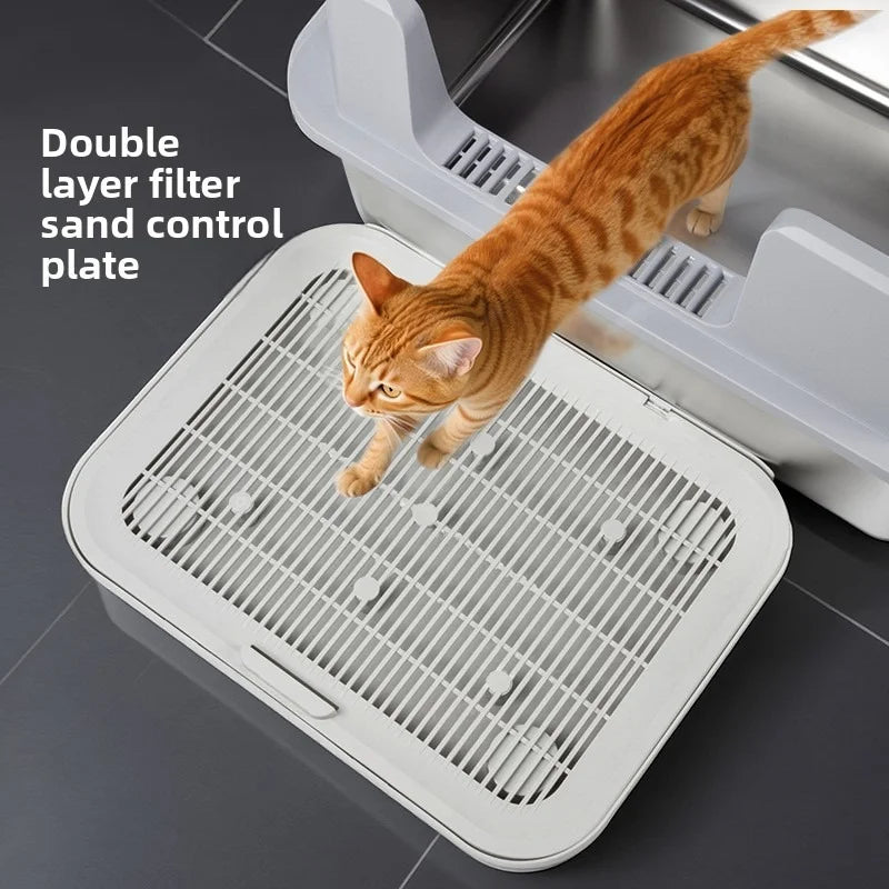 Tapete Grande para Areia de Gato, Dupla Camada, PP, Lavável, Antiderrapante, Para Proteção do Piso da Caixa de Areia, Acessórios para Animais de Estimação, Fácil de Limpar