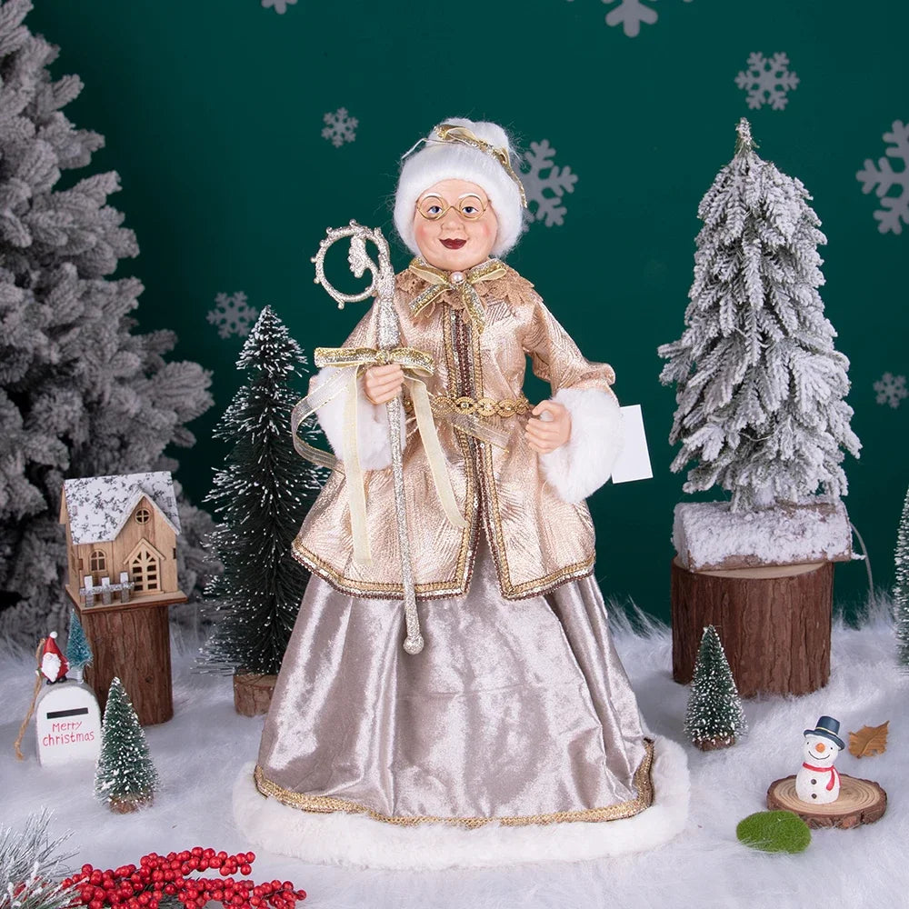 40cm natal anjo boneca estatueta brinquedo colher de árvore ornamentos em pé aniversário natal decorações navidad decoração para casa novedades