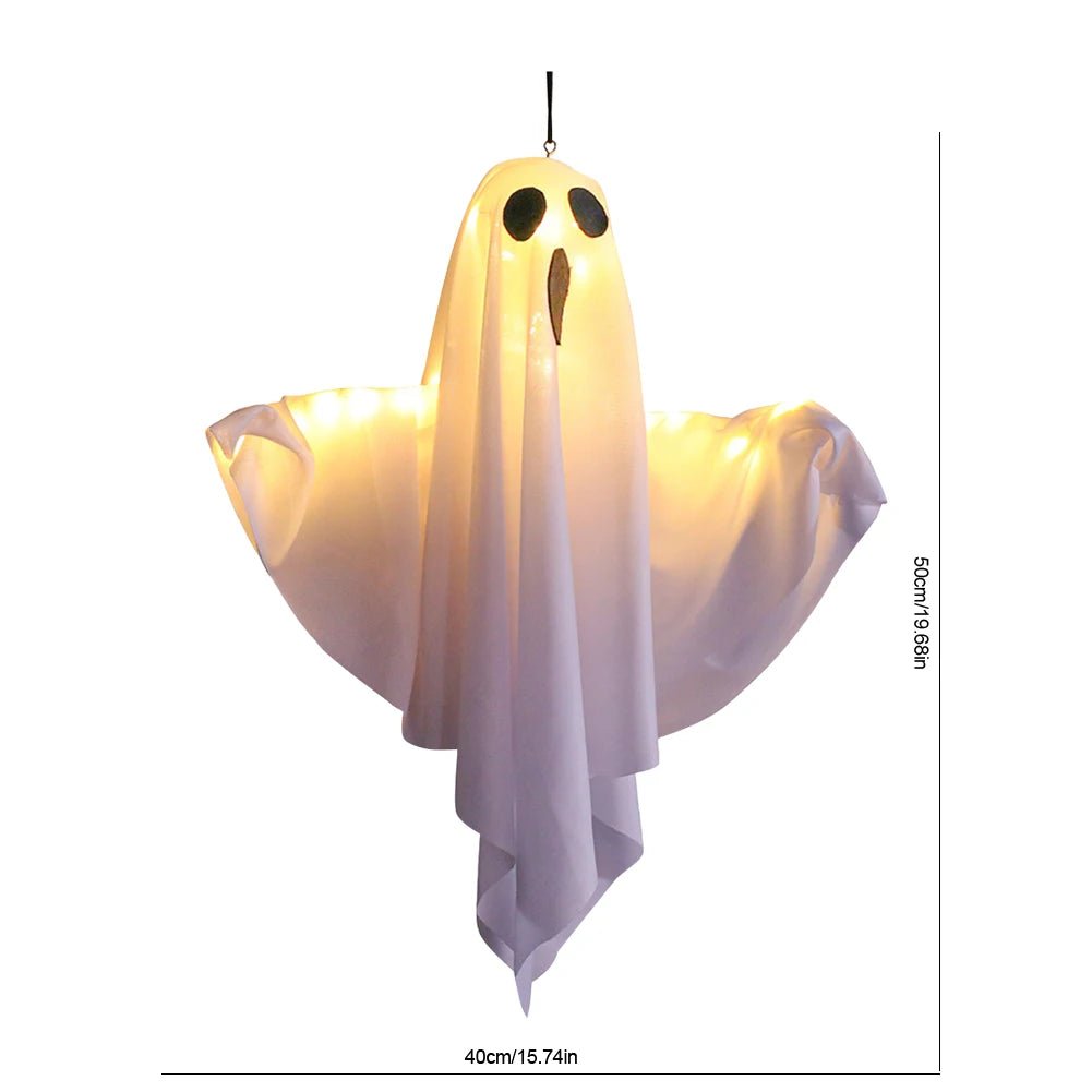 Halloween Glowing White Ghost LED Suspensão Adereços, Horror Horror Adereços, Fairy Light, Interior, Exterior, Casa Assombrada, Decoração de Halloween - Kasa & Pet