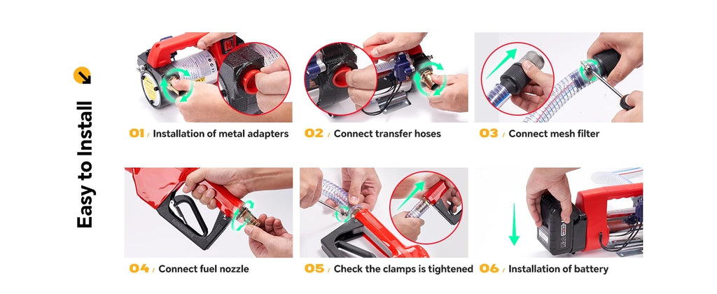 Bomba de Combustível Elétrica Taskstar 21V para Caminhões e Tratores a Diesel, Bomba de Transferência de Diesel 45 L/min para Bateria Makita 18V