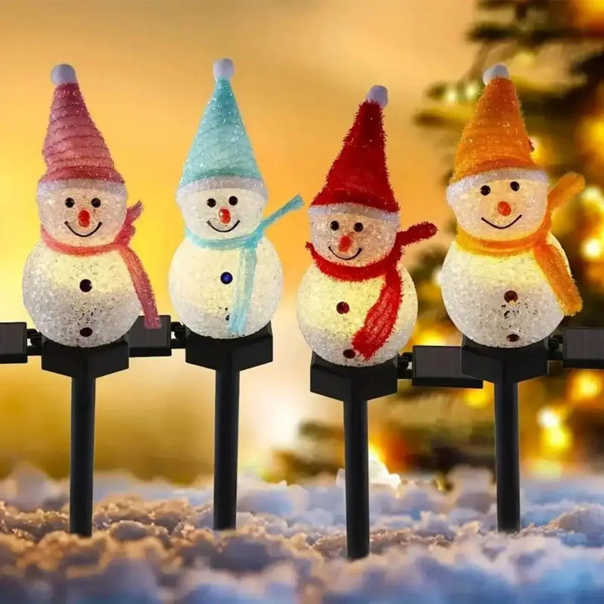 Boneco de neve de natal luz solar gramado jardim luz pátio ao ar livre paisagem chão plug-in luz decorativa